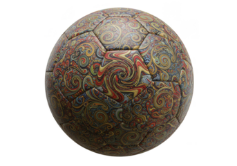 Detailed Ornate Soccer Ball Sport Equipment Transparent Background
