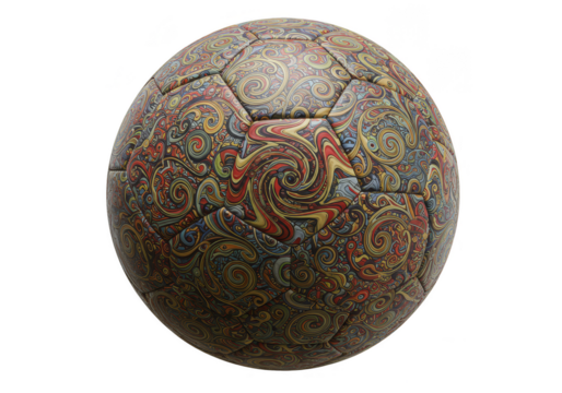 Detailed Ornate Soccer Ball Sport Equipment Transparent Background