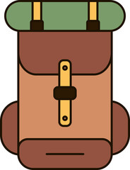 Outlined Color Camping Stuff Element