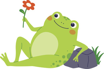 Frog Holding Flower

