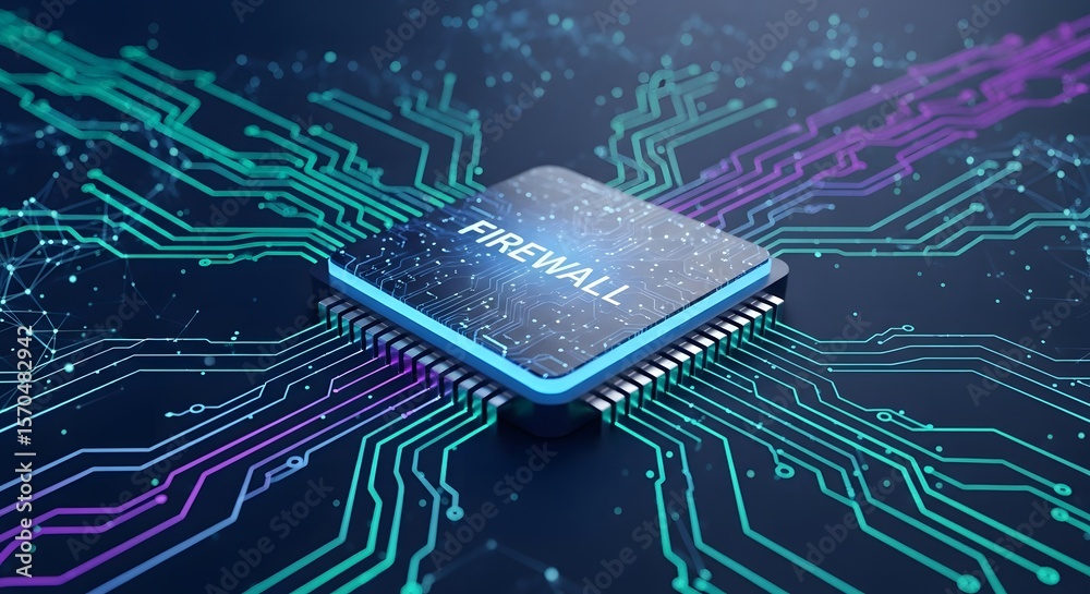 Fototapete a computer chip labeled 