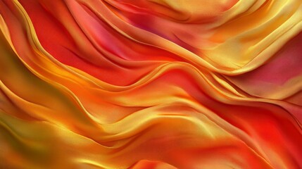 Obraz premium Abstract warm-toned silk fabric with flowing, wavy texture.