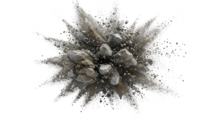 Explosion Effect 3D Rendering Transparent Background Dynamic Burst Impact