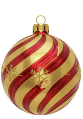 Festive Gold Red Christmas Bauble Ornament Holiday Decoration