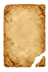 old paper background,old parchment paper sheet vintage aged or texture isolated on white background.
