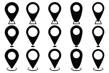 Location icon, location pin, location icon vector set. Set of map pin location icons. Modern map markers. Map pin place marker. Location icon. Map marker pointer icon set. map pin icon. 