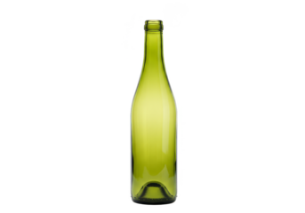 Empty Green Glass Bottle Still Life Transparent Background Object