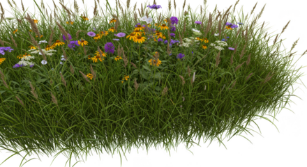 Floral Bush Isolated Transparent Background Flowers Lavender Green Field