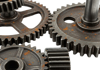 Gears Mechanism with Transparent Background Cogwheel Machine Technology