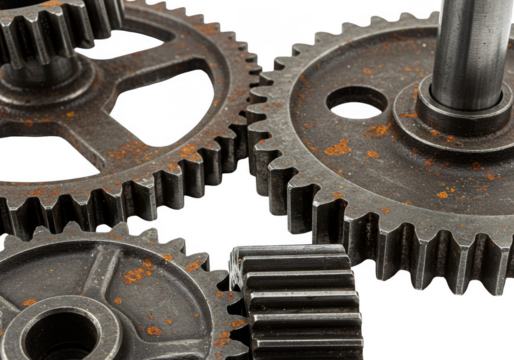 Gears Mechanism with Transparent Background Cogwheel Machine Technology