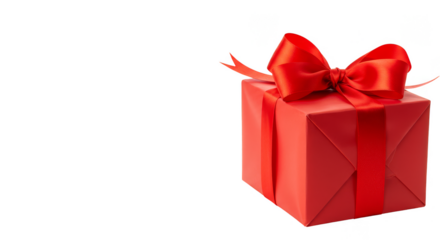 Gift Box Isolated Red Ribbon Holiday Present PNG for Celebration
