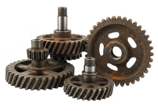Gears Cogwheels Metallic Mechanical Part Machine Engineering PNG