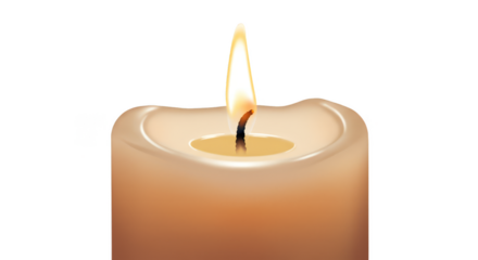 Glowing Candle Flame Wax Burn Light for Remembrance Transparent