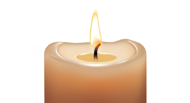 Glowing Candle Flame Wax Burn Light for Remembrance Transparent