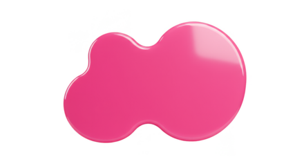 Glossy Pink Blob Shape Liquid Abstract Isolated Splatter Stain
