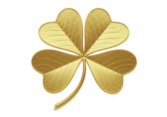 Gold Shamrock Clover Lucky St Patricks Day Irish Symbol PNG