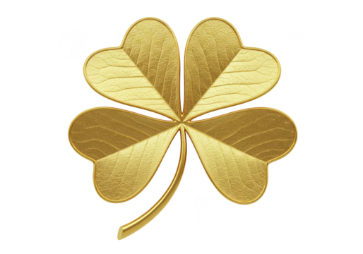 Gold Shamrock Clover Lucky St Patricks Day Irish Symbol PNG