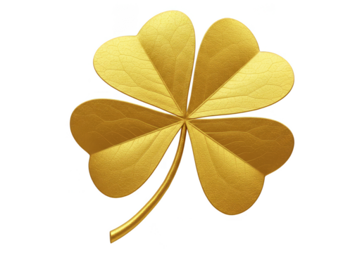 Golden Clover Isolated Background Lucky Irish Celebration Decor