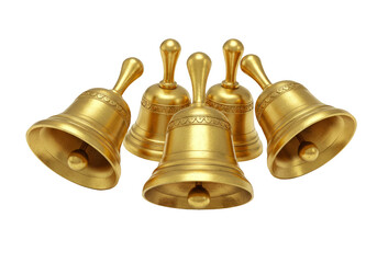 Golden Jingle Bells Celebration Metallic Decoration Transparent Background