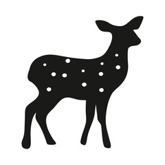 Deer Silhouette Isolated on White Background