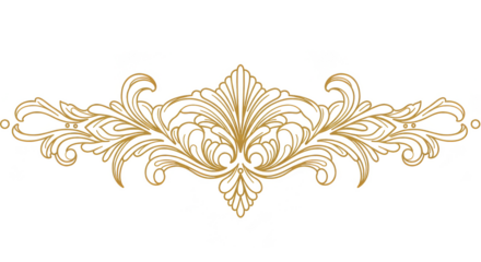 Golden Ornamental Design Element Illustration Vintage Style