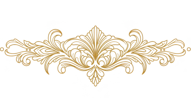 Golden Ornamental Design Element Illustration Vintage Style