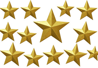 Obraz premium Golden Stars Glitter Shimmer PNG Isolated Background Holiday