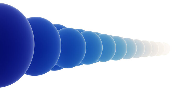 Gradient Blue Spheres 3D Rendering Abstract Background Illustration