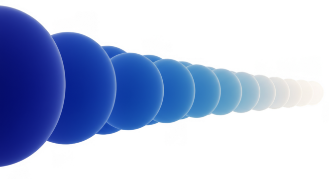 Gradient Blue Spheres 3D Rendering Abstract Background Illustration