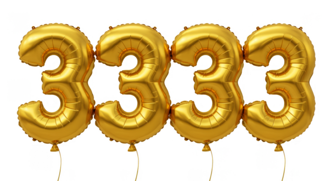 Golden Three Balloon Number Party Celebration Decoration Transparent