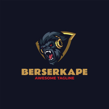 Esports Gorilla Emblem Logo Design