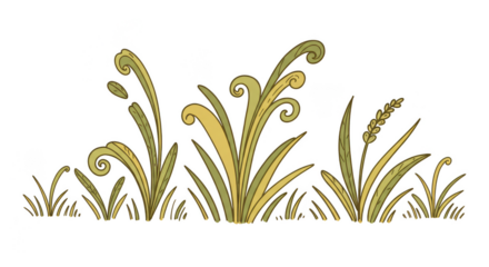 Green Floral Grass Illustration Vector Plant Design Nature Pattern