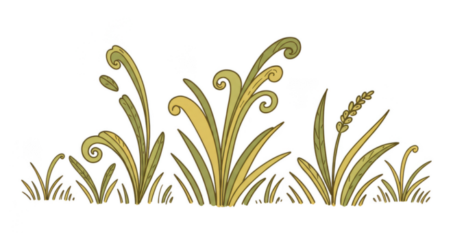 Green Floral Grass Illustration Vector Plant Design Nature Pattern