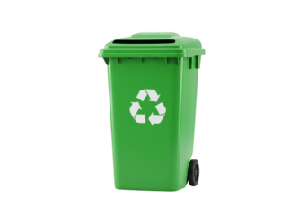 Green Recycle Bin Isolated Transparent Background Container Garbage Waste