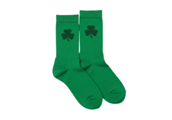 Green Shamrock Socks Pair St Patricks Day Clothing Accessories