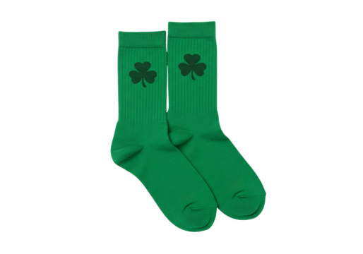 Green Shamrock Socks Pair St Patricks Day Clothing Accessories