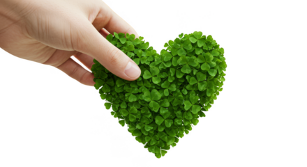 Green Heart Shape Plant in Hand Symbolizing Eco Love Transparent