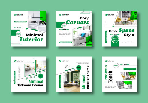 Modern Minimalist Interior Social Media Post Template