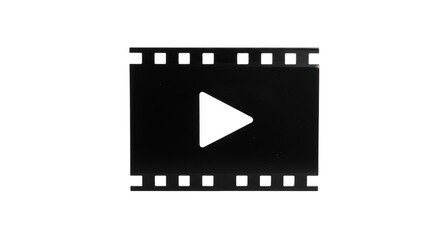 Grunge Film Play Button Media Transparent Background