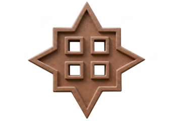 Geometric Star Ornament Decorative Pattern Isolated on Transparent Background