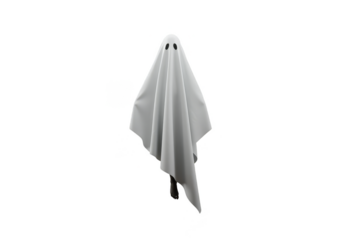 Ghost Illustration White Sheet Costume Spooky Halloween Boo Transparent Background