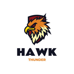 Mascot Hawk Thunder Logo Design