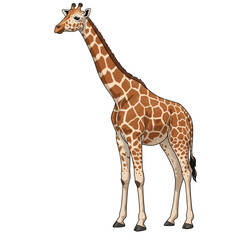 Obraz premium Giraffe Illustration Animal Wildlife Tall Giraffe Transparent Background