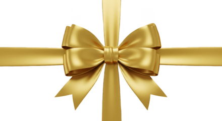 Gold Ribbon Bow Present Elegant Design Element Holiday Celebration