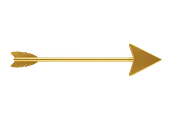 Golden Arrow Illustration Right Direction Symbol Sign Isolated