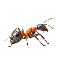Red wood ant - Formica rufa or southern wood ant, isolated on white