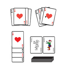 simple vector image of ace and joker cards in a card game