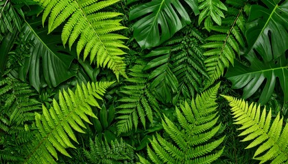 Obraz premium Lush green tropical leaves