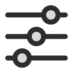 Sliders Icon for Digital Controls Adjustments and Settings in User Interfaces UI Design for Web and Mobile Applications