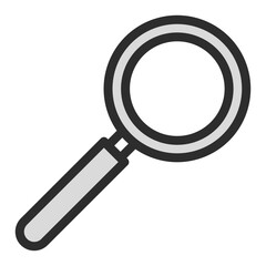 Simple magnifying glass icon vector illustration search zoom discover find research analysis explore investigate focus graphic design element